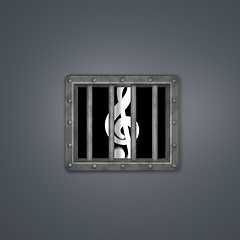 Image showing clef behind prison window - 3d illustration