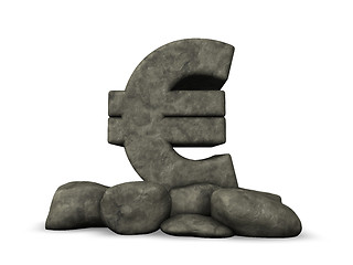 Image showing euro symbol rock - 3d illustration