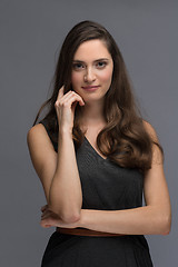 Image showing portrait  of beautiful young brunette woman