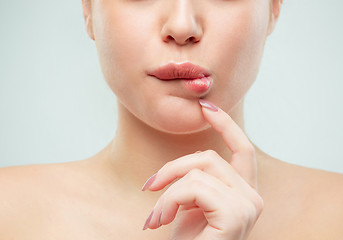 Image showing The close up shot of woman lips
