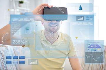 Image showing young man in virtual reality headset or 3d glasses