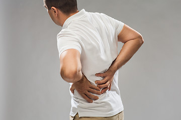 Image showing close up of man suffering from backache