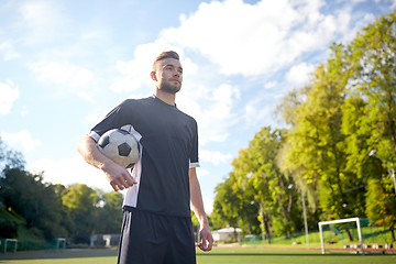 Image showing soccer player with ball on football field