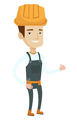 Image showing Builder giving thumb up vector illustration.