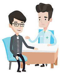 Image showing Doctor consulting male patient in office.