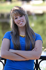 Image showing Lovely Teenage Girl in Blue