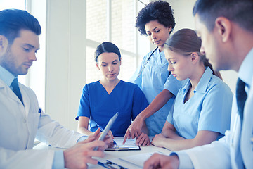 Image showing group of doctors meeting at hospital office