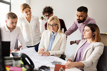 Image showing business team discussing house project at office