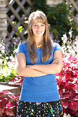 Image showing Teenage Girl Standing with arms Crossed