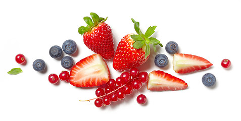 Image showing various berries on white background