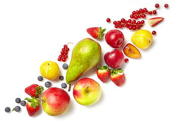 Image showing diagonal composition of various fruits