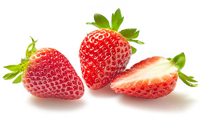 Image showing fresh strawberries on white background