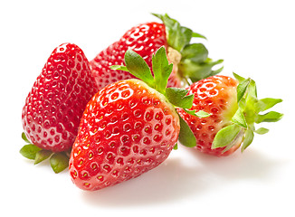 Image showing fresh strawberries on white background