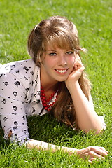 Image showing Pretty Teen In Grass