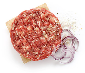 Image showing raw minced meat for making a burger
