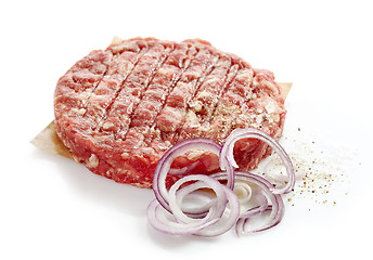 Image showing raw minced meat for making a burger