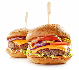 Image showing two fresh tasty burgers