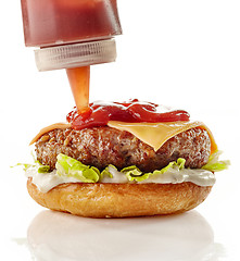 Image showing Preparation of burger