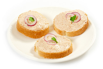 Image showing sandwiches with caviar pate