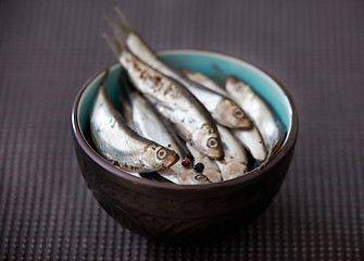 Image showing bowl of salted herring
