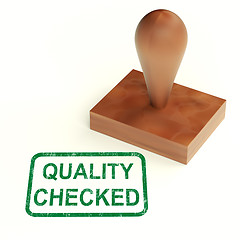 Image showing Quality Checked Stamp Shows Product Tested Ok