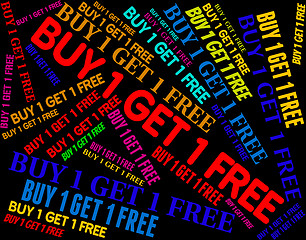 Image showing Buy One Means Promotion Text And Reduction