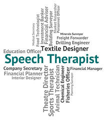 Image showing Speech Therapist Represents Therapists Verbal And Occupations