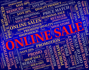 Image showing Online Sale Means World Wide Web And Bargain