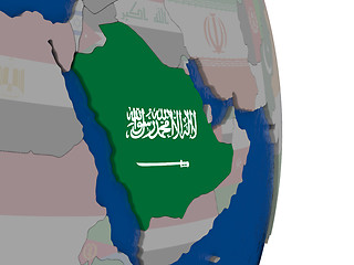 Image showing Saudi Arabia with its flag