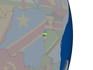 Image showing Rwanda with its flag