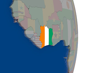 Image showing Ivory Coast with its flag