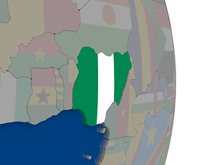 Image showing Nigeria with its flag
