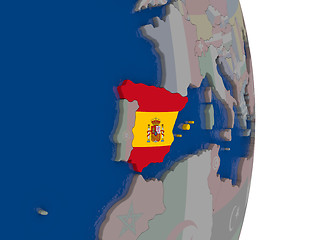 Image showing Spain with its flag