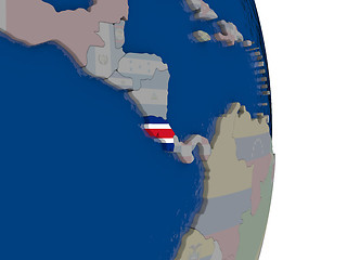 Image showing Costa Rica with its flag