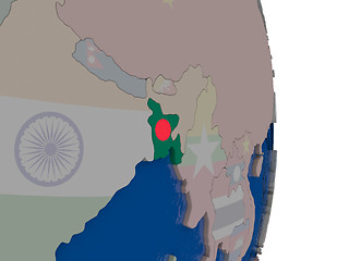 Image showing Bangladesh with its flag