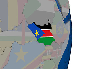 Image showing South Sudan with its flag