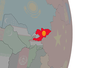 Image showing Kyrgyzstan with its flag