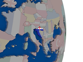 Image showing Croatia with its flag