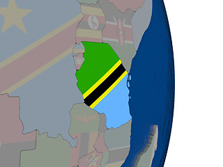 Image showing Tanzania with its flag