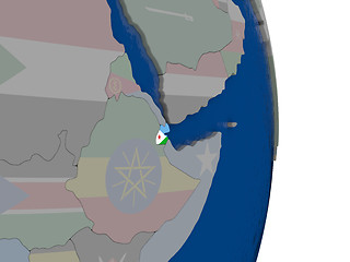 Image showing Djibouti with its flag