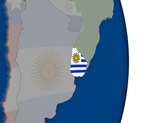 Image showing Uruguay with its flag