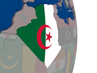 Image showing Algeria with its flag