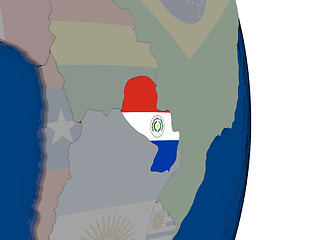 Image showing Paraguay with its flag