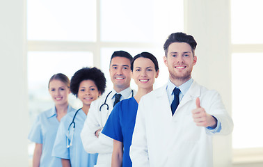 Image showing group of happy doctors at hospital