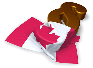 Image showing canada flag and paragraph symbol - 3d illustration