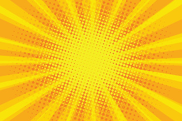 Image showing yellow orange sun pop art retro rays background