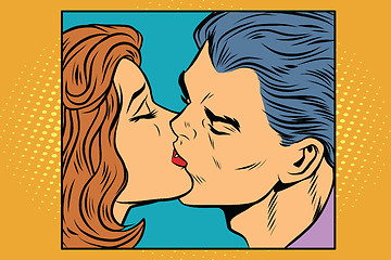 Image showing Poster man and woman kissing