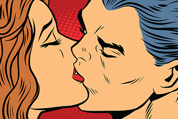 Image showing Beautiful man and woman kissing, couple love