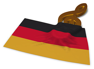 Image showing clef symbol and german flag - 3d rendering