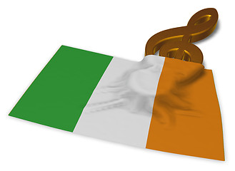 Image showing clef symbol and irish  flag - 3d rendering